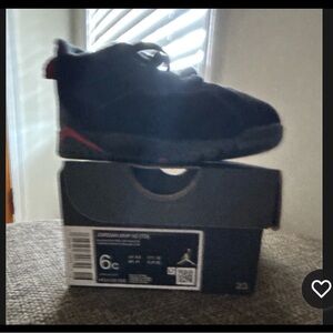 Jordan MVP 92 (TD) Black with Red Accent Toddler Box Label